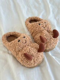 Peanut Fuzzy Scuff Slippers